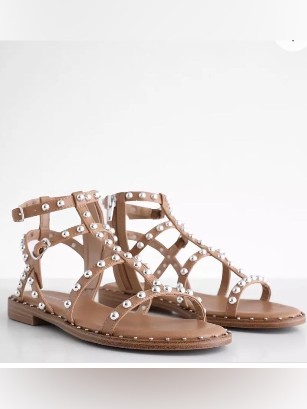 Madden Girl Tan Studded Gladiator Sandals